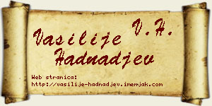 Vasilije Hadnađev vizit kartica